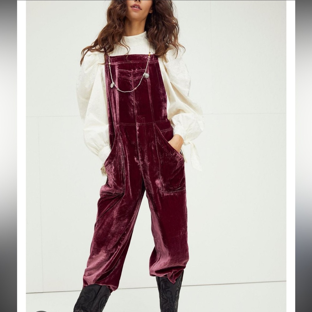 Free People Velvet Overall Jumpsuit